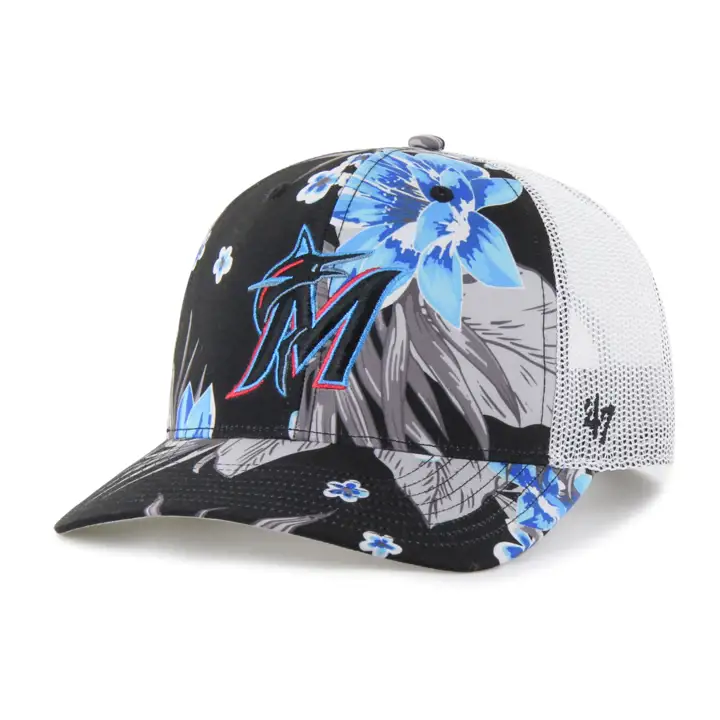 Casquette Trucker '47 MLB Miami Marlins à fleurs noire/blanche