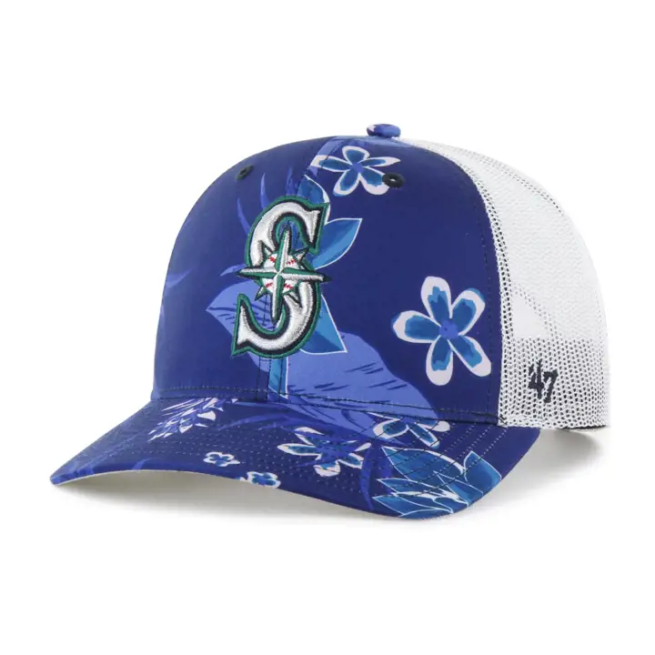 SEATTLE MARINERS MLB Casquette trucker florale « 47 » marine/blanc