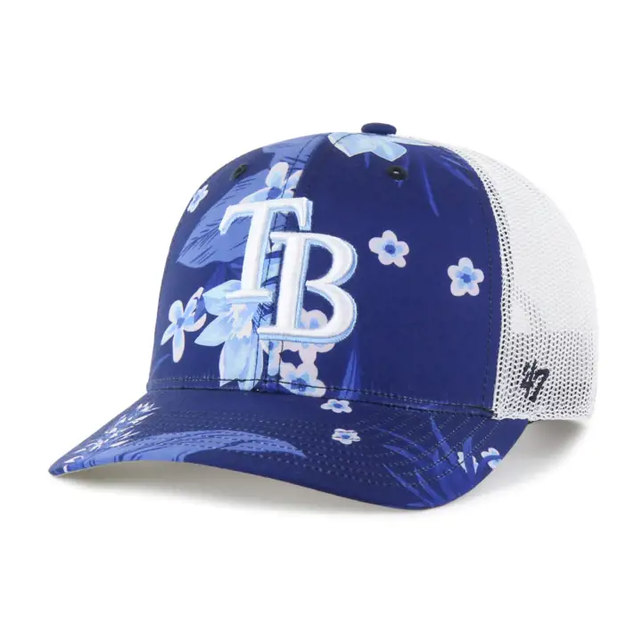 Casquette de camionneur florale « 47 » MLB Tampa Bay Rays bleu marine/blanc