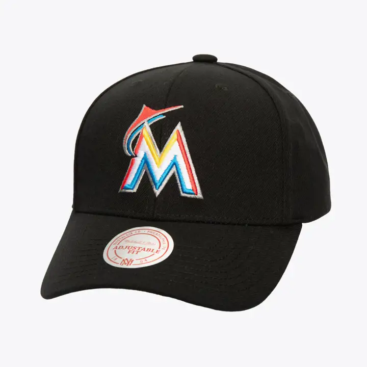 Casquette de sport M&N COOP MLB Florida Marlins, noire