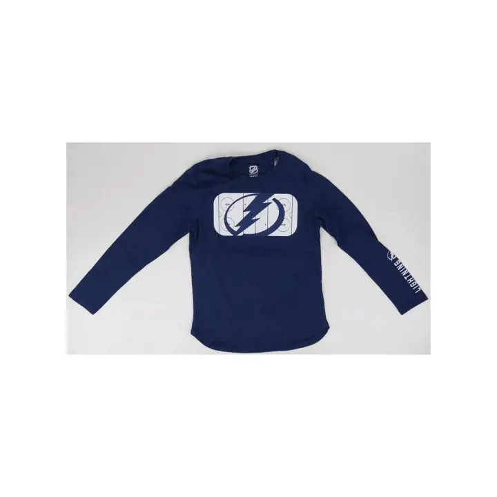 T-shirt bleu à manches longues Tampa Bay Lightning NHL pour jeune (Cross Ice)