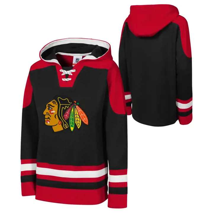 Chandail à capuchon Ageless LNH pour jeunes des Blackhawks de Chicago – Noir