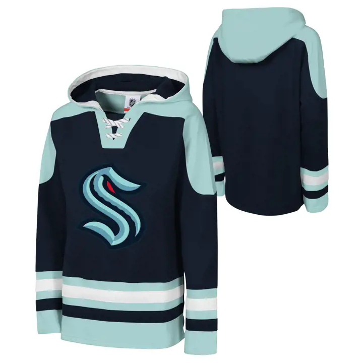 SWEAT À CAPUCHE SANS ÂGE JEUNESSE DE LA LNH SEATTLE KRAKEN MARINE