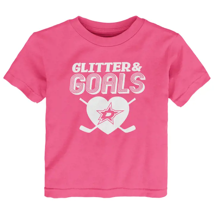 T-shirt pailleté et buts pour bébé Dallas Stars NHL Rose