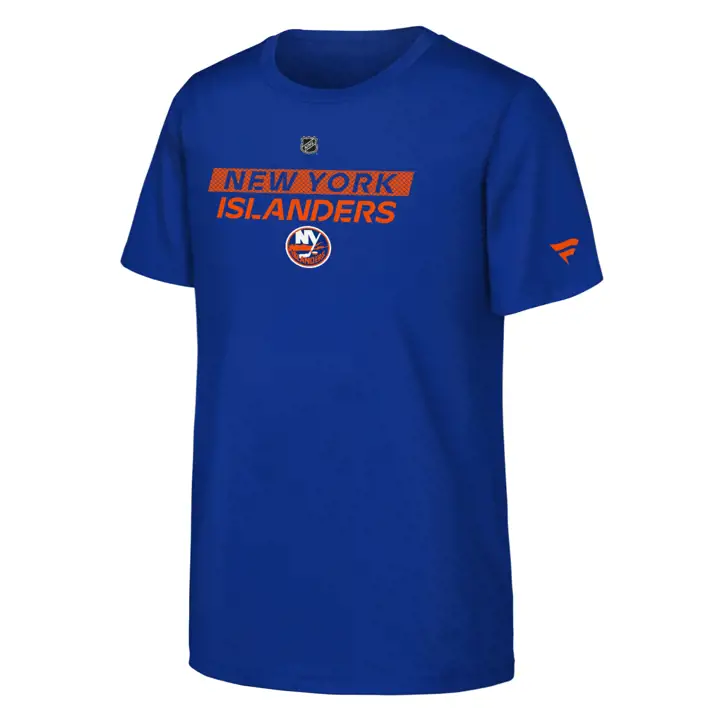 T-shirt authentique pro à logo Wordmark des Islanders de New York NHL pour jeunes 24