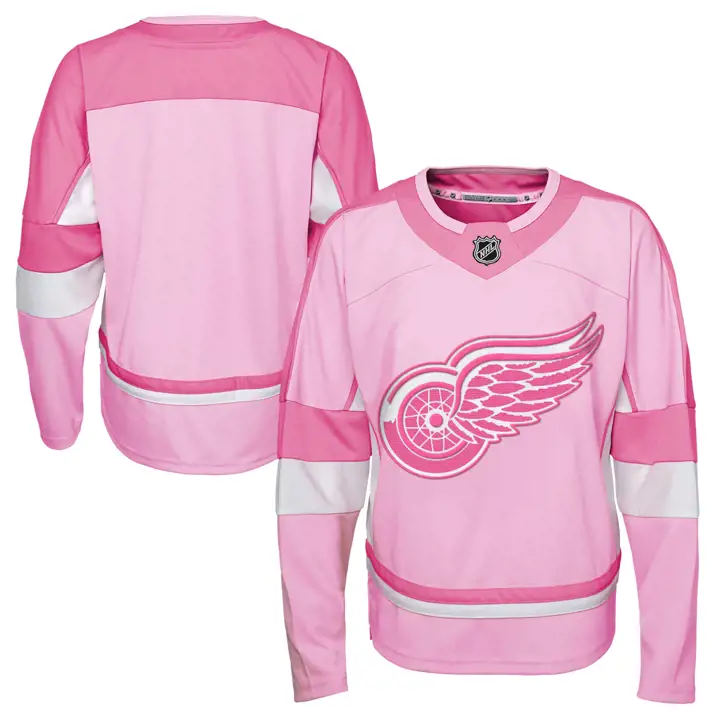 Maillot de hockey LNH Redwings de Détroit pour bambin fille – Rose