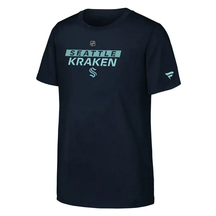 T-shirt Wordmark Authentique Pro NHL Jeunesse Seattle Kraken 24  BLEU MARINE