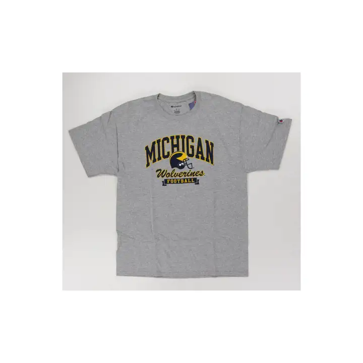 T-shirt à logo superposé Michigan Wolverines NCAA GRIS