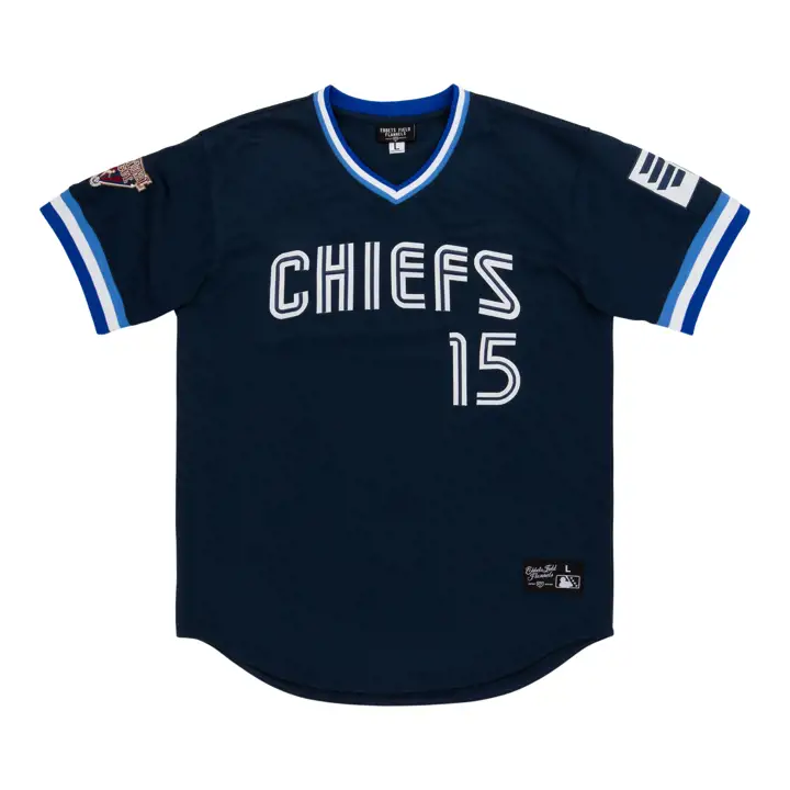 Maillot à col en V vintage marine SYRACUSE CHIEFS EFF MiLB