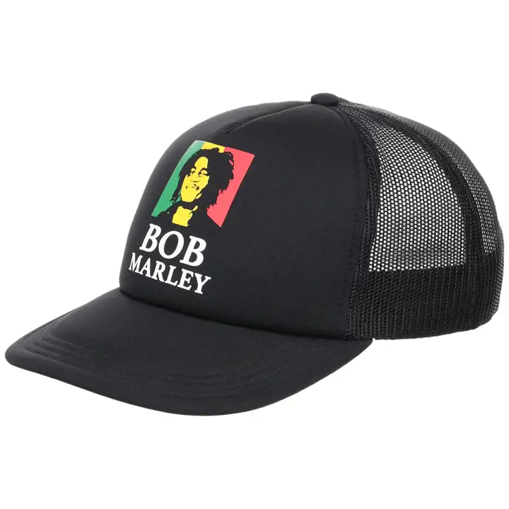 Casquette trucker en mousse noire Bob Marley Music