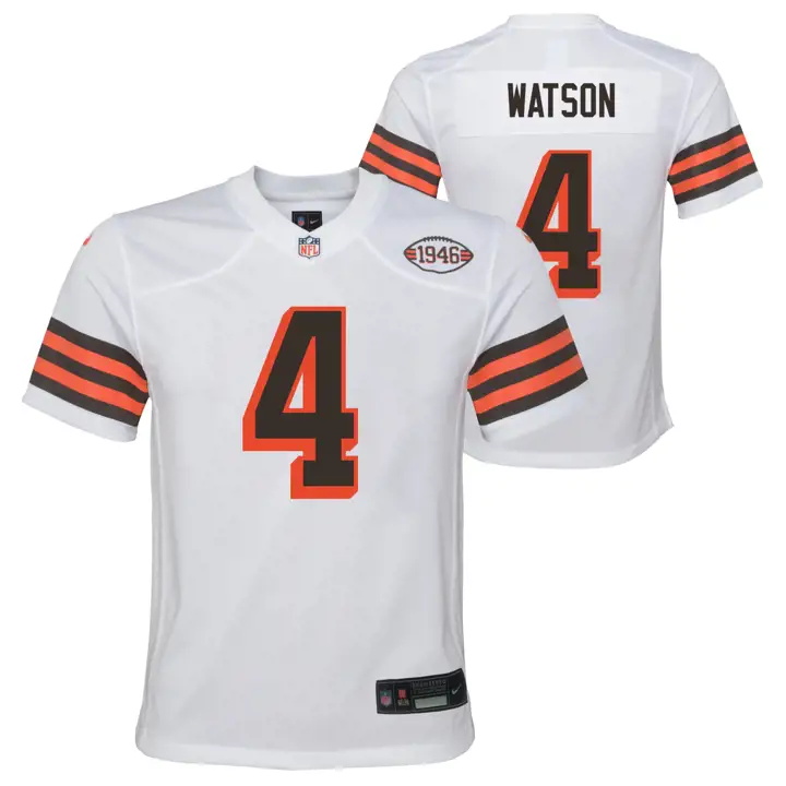 Cleveland Browns NFL Youth ALT 2 Game Jersey Watson WHT