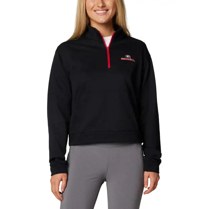 Georgia Bulldogs NCAA TREK MOLLETON FRENCH TERRY DEMI-ZIP GRIS