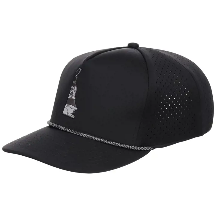 Casquette technique réfléchissante Delaware à 5 panneaux avec cordelette NOIRE