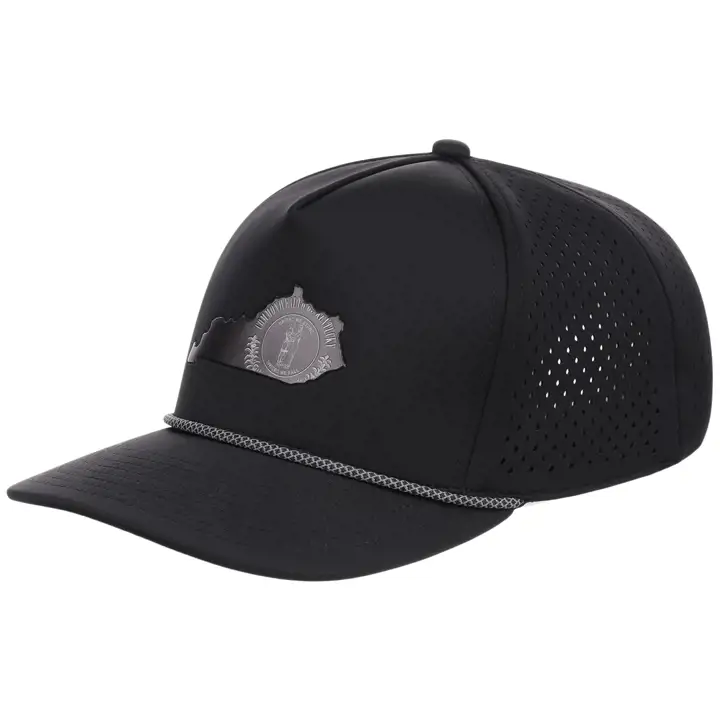 Casquette Kentucky 5 panneaux réfléchissante technique avec corde NOIR