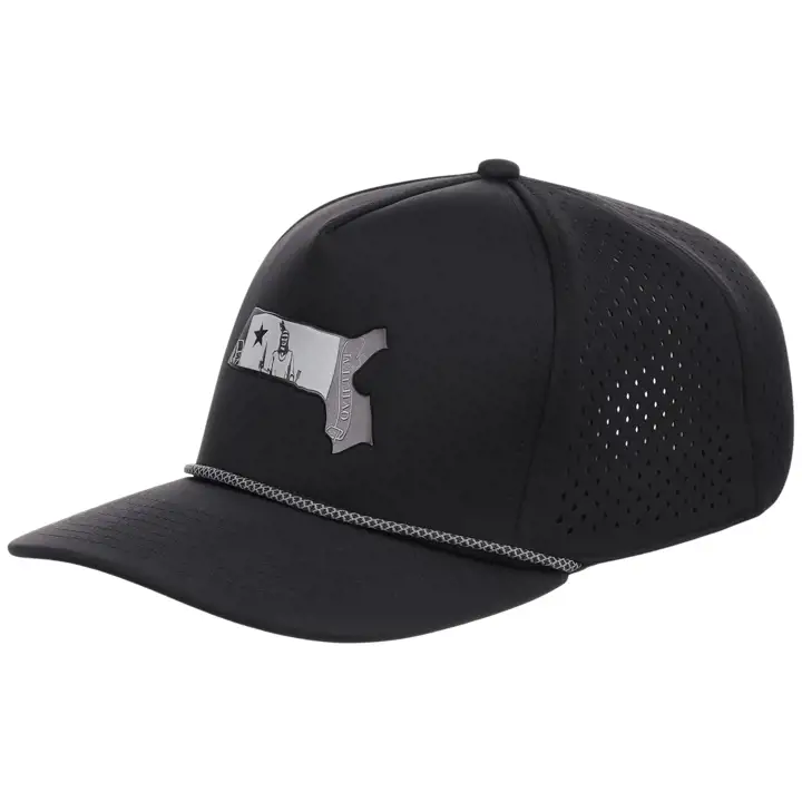 Casquette Technique Réfléchissante 5 Panneaux avec Cordon Massachusetts Noire