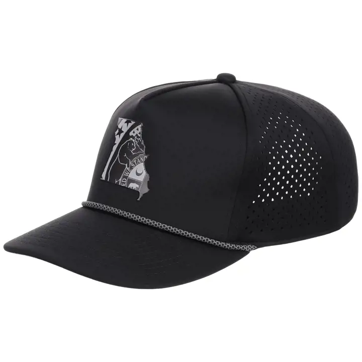 Casquette technique 5 panneaux Missouri Reflective avec corde NOIRE