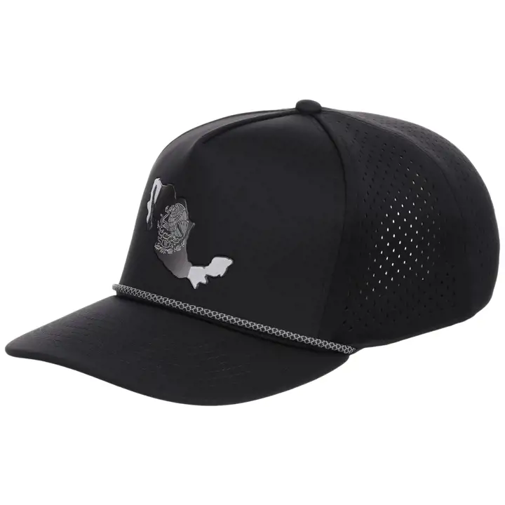 Casquette technique 5 panneaux avec corde « Mexico Reflective », noire