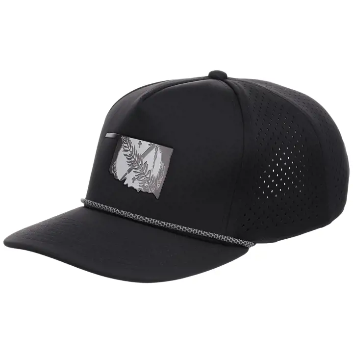 Casquette technique réfléchissante à 5 panneaux Oklahoma avec corde noire