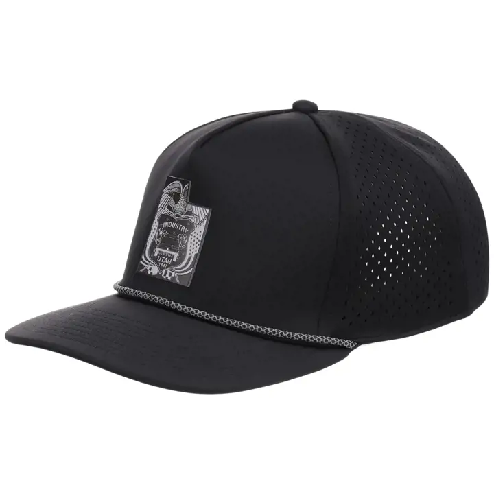 Casquette technique 5 panneaux Utah Reflective avec corde Noir