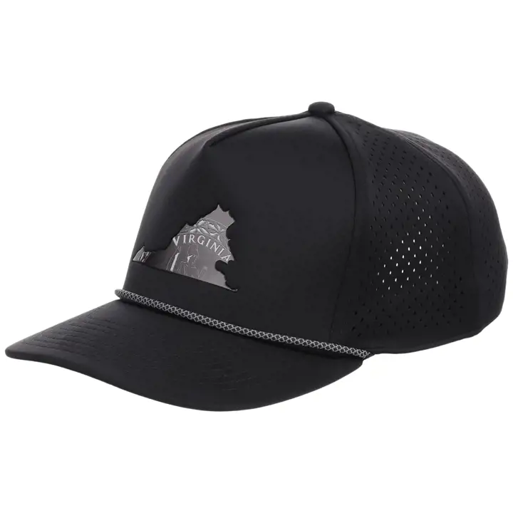 Casquette technique Virginia Reflective 5 panneaux avec corde BLK