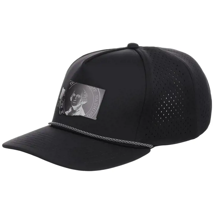 Casquette technique à 5 panneaux Washington Reflective avec corde, noire