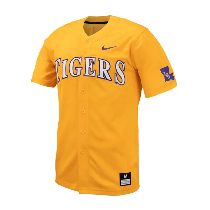 Maillot de baseball L.S.U. pour homme, réplique, boutonné, SP24 gl