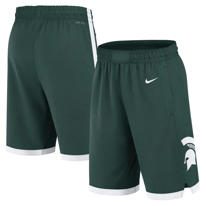 Short de basket-ball réplique NCAA Michigan State Spartans vert