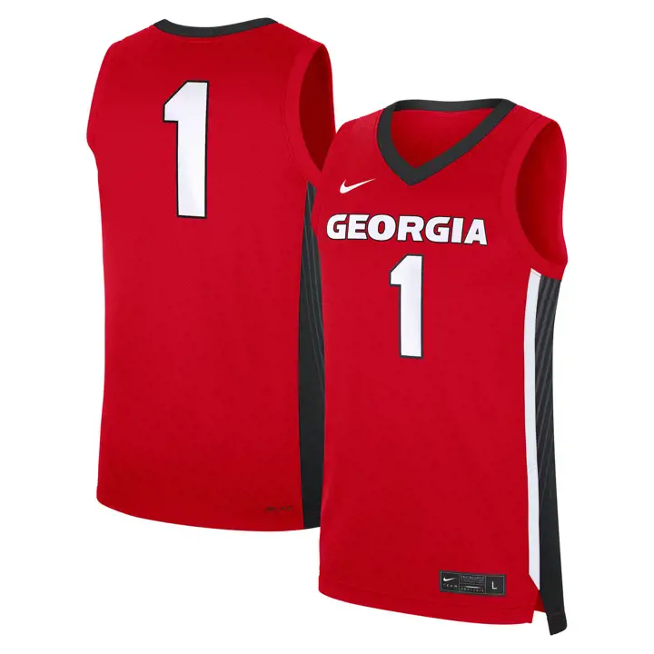 Maillot de basket-ball réplique NCAA Georgia Bulldogs #1 Rouge