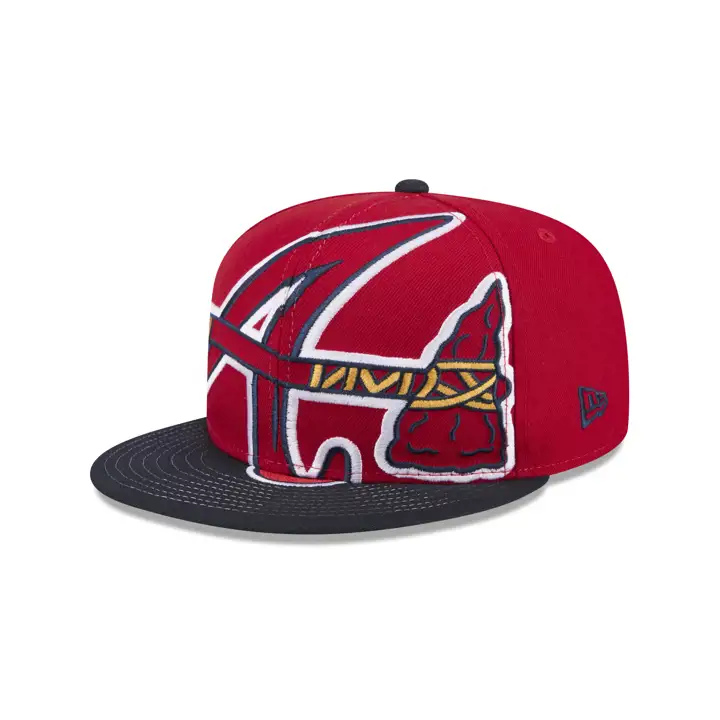 ATLANTA BRAVES MLB Casquette oversize rouge/marine/vert à fermeture snap