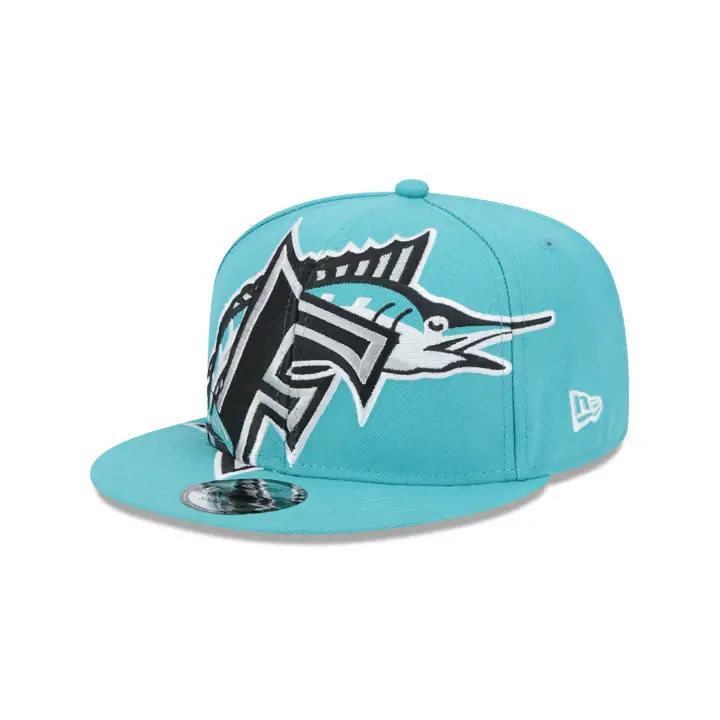 FLORIDA MARLINS MLB Casquette Oversize à Boutons-Pression BLEU SARCELLE/VERT