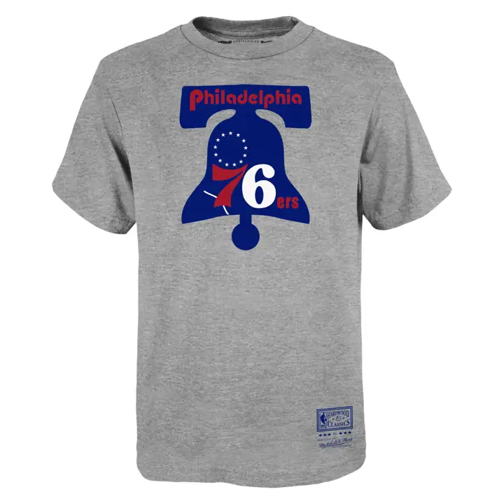 T-shirt Philadelphia 76ers NBA Retro Logo pour jeune gris