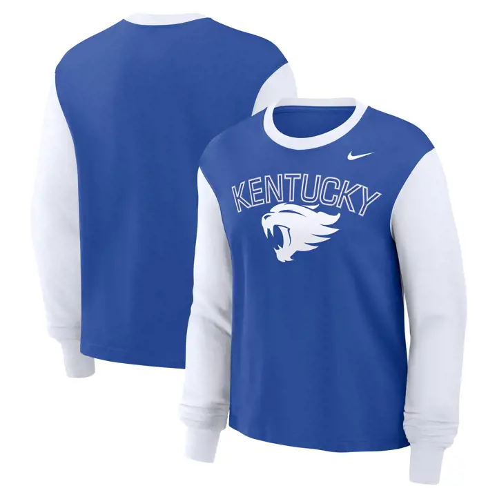 Kentucky Wildcats HO24 TEE COTON MANCHES LONGUES COUPE BOXY COULEUR CONTRASTÉE rbl