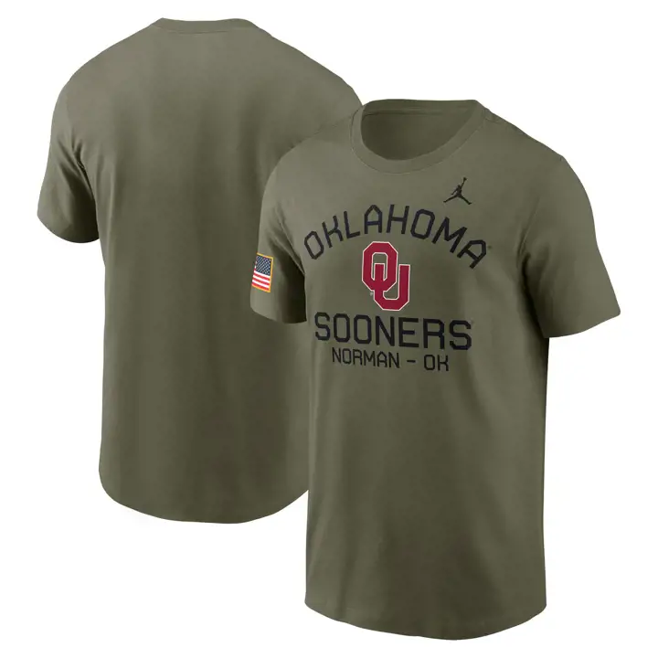 T-shirt vert Oklahoma Sooners NCAA - Hommage aux Forces Armées