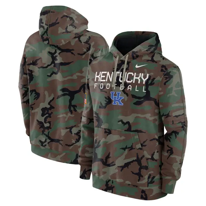 Kentucky Wildcats NCAA Sweat à Capuche d'Appréciation Militaire Camouflage