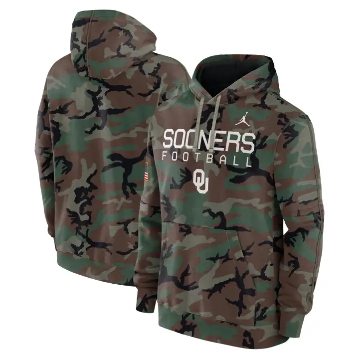 Sweat à capuche camouflage Oklahoma Sooners NCAA (édition militaire)