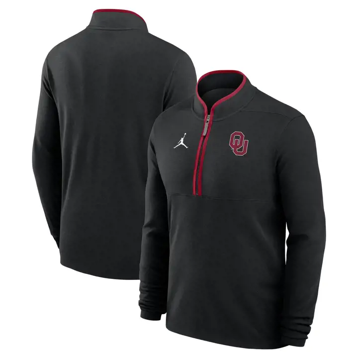 Haut à fermeture éclair 1/4 Courtside Nike des Sooners de l'Oklahoma pour homme