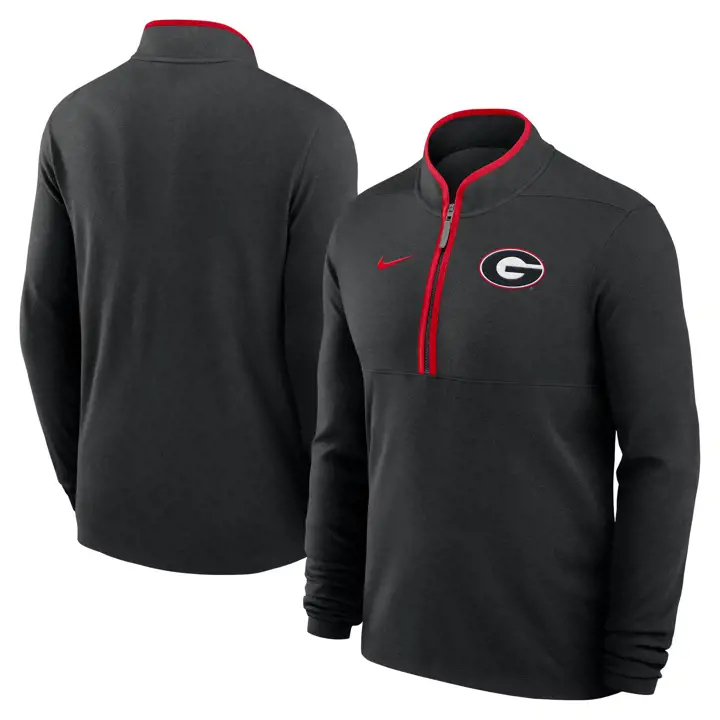Haut de survêtement ¼ zippé NCAA Courtside Georgia Bulldogs noir