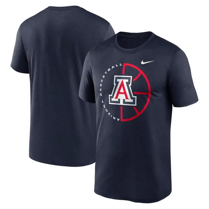 T-shirt légendaire de basketball Arizona Wildcats NCAA – Bleu marine
