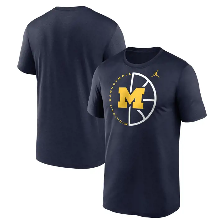 T-shirt Michigan Wolverines NCAA Basketball Icon Legend - Marine