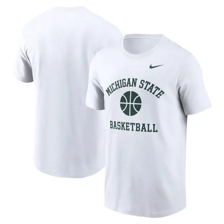 T-shirt icône de basket-ball NCAA Spartans de Michigan State blanc