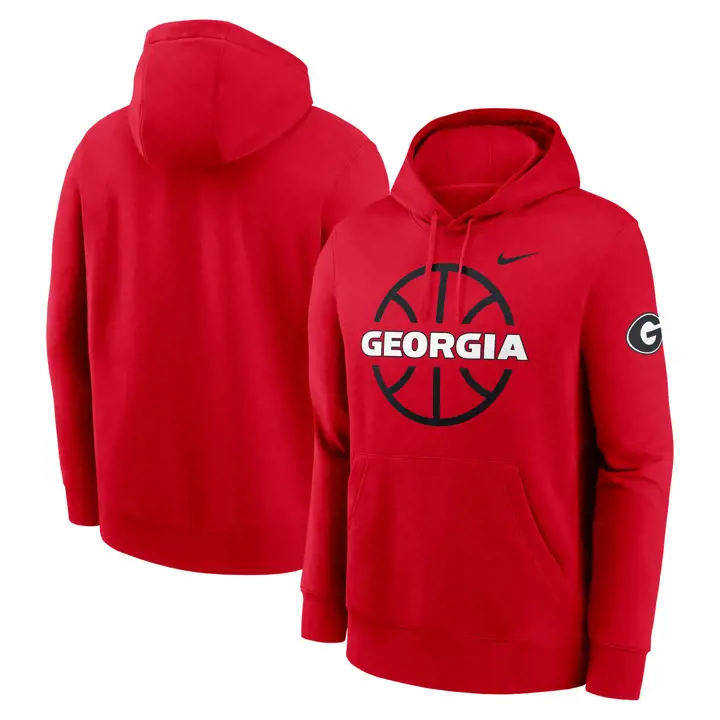 Georgia Bulldogs NCAA Club Fleece Hoodie de basketball rouge