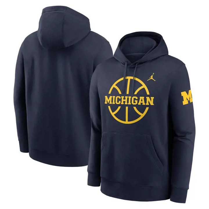 Sweat à capuche en molleton NCAA Michigan Wolverines pour homme - Marine