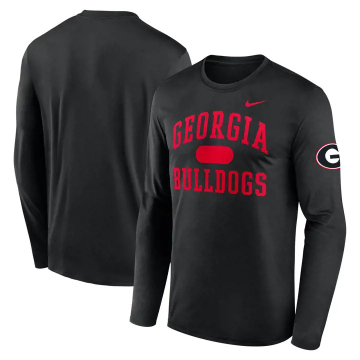 T-shirt LS Légende NCAA Georgia Bulldogs noir