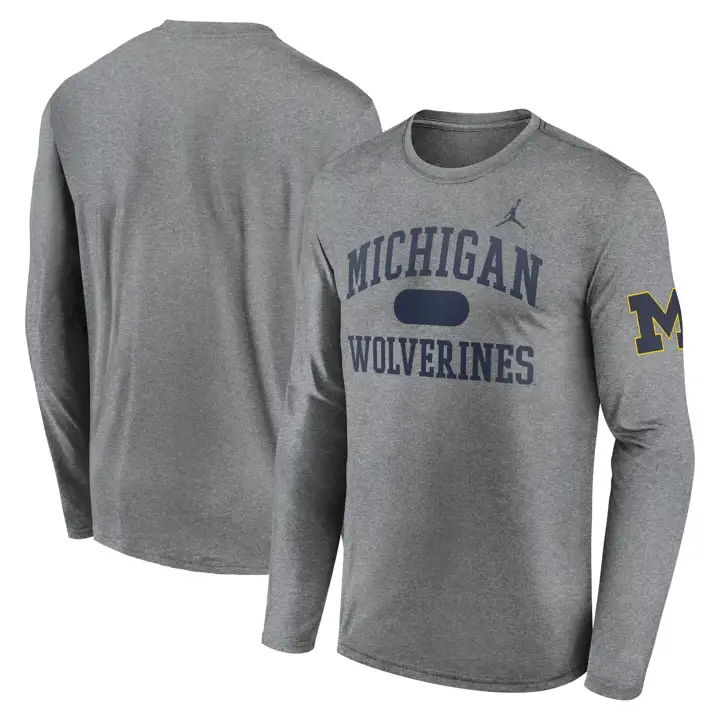T-shirt LS Michigan Wolverines Légende NCAA gris