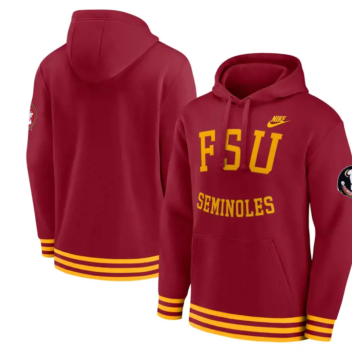 Sweat à capuche rétro NCAA Florida State Seminoles, écru