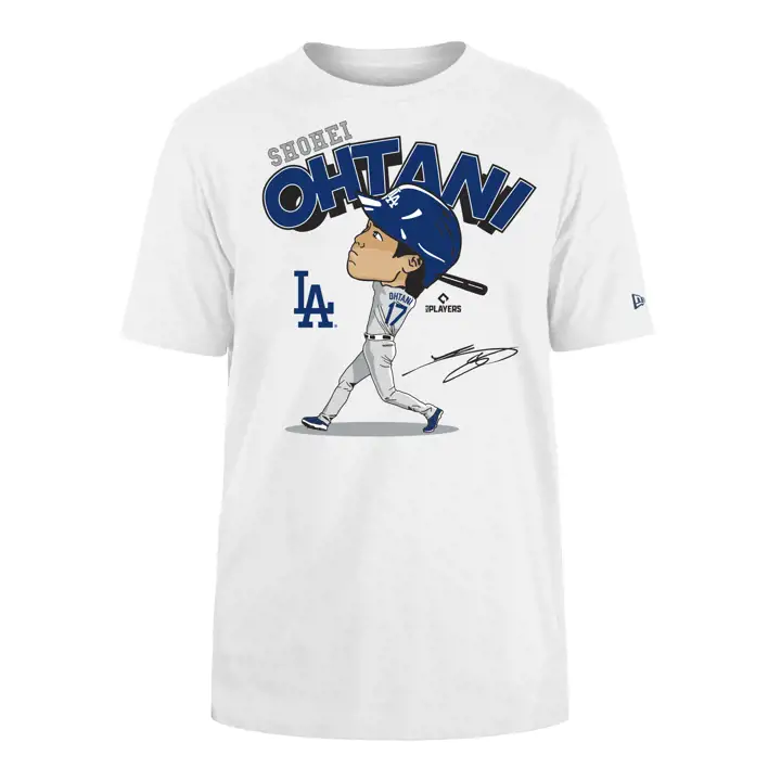 T-shirt Joueur Autographe MLB NE Los Angeles Dodgers Shohei Ohtani