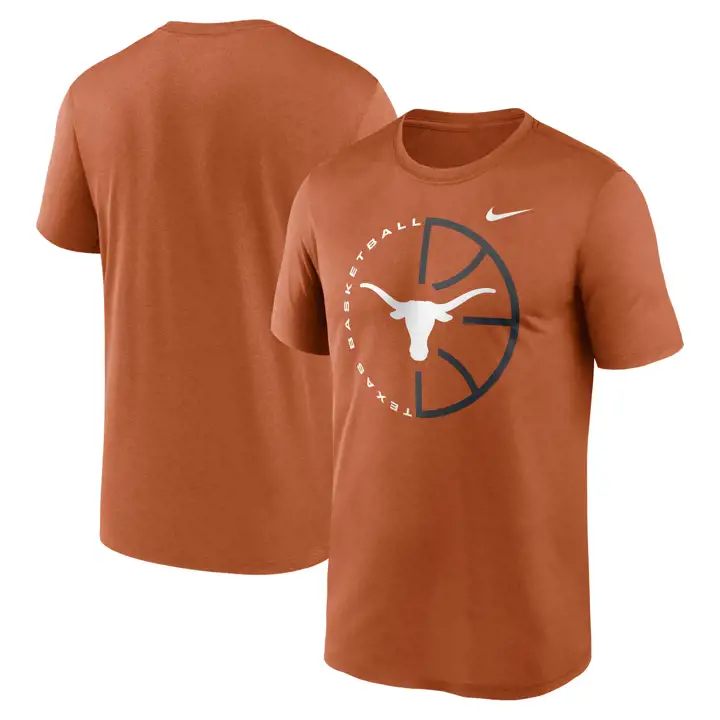 T-shirt légendaire avec logo de basketball des Texas Longhorns NCAA Tex Org
