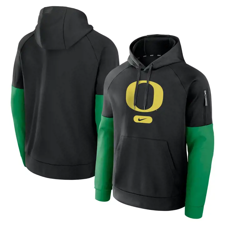 Sweat à capuche fitness Nike Oregon Ducks NCAA noir/vert
