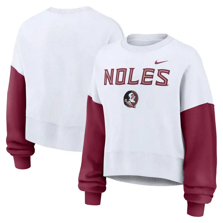Florida State Seminoles NCAA Sweat-shirt molletonné oversize Phoenix Femme blanc