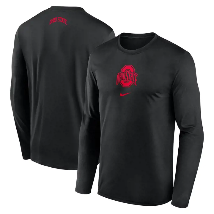 T-shirt à manches longues Ohio State Buckeyes NCAA On Court Legend Practice noir